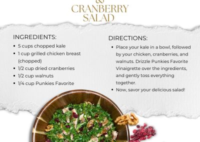 Punkie's Favorite | Kale, Chicken & Cranberry Salad Recipe