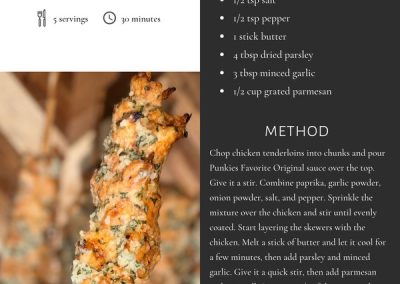 Punkie's Favorite | Garlic Parmesan Chicken Skewer Recipe